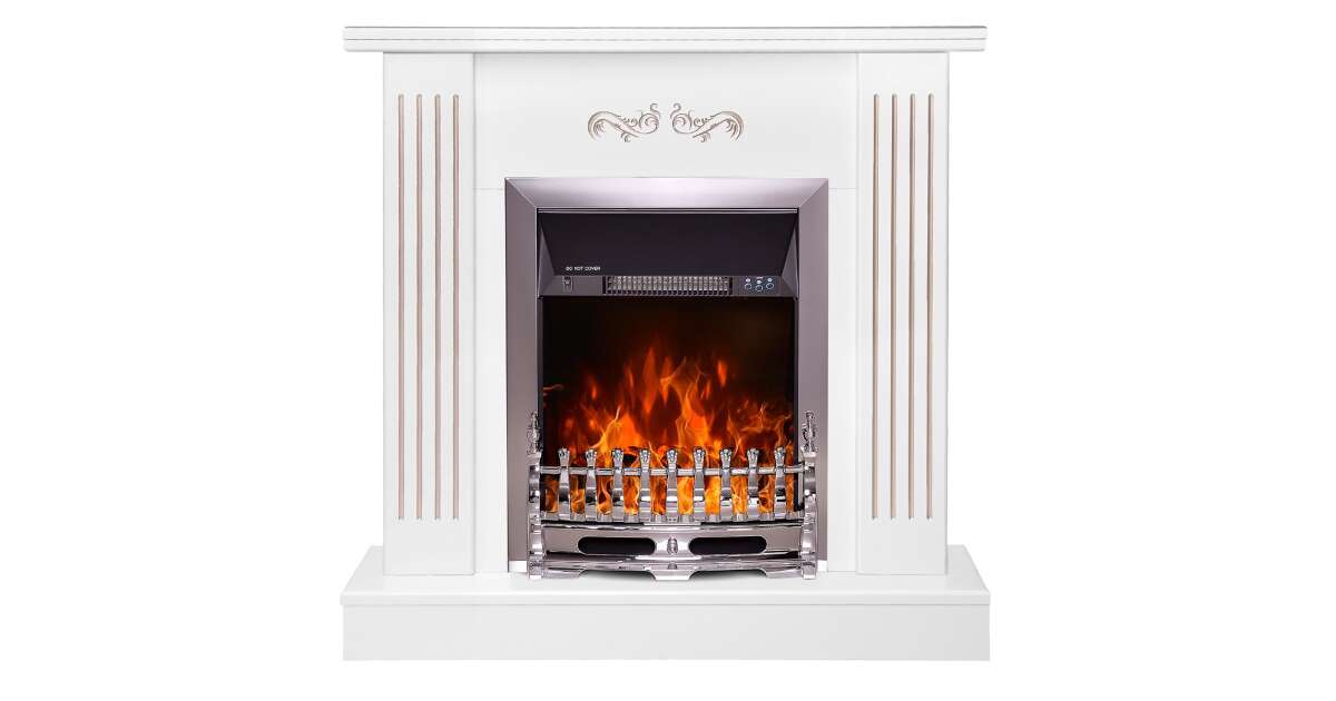Semineu electric Smile alb & Galileo silver, Art Flame, 905x940x265 mm, 2000W - imagine 3